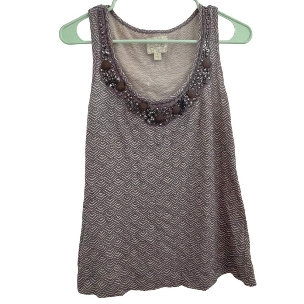 Deletta Women’s Embellished Tank Top from Anthropologie Size Small
